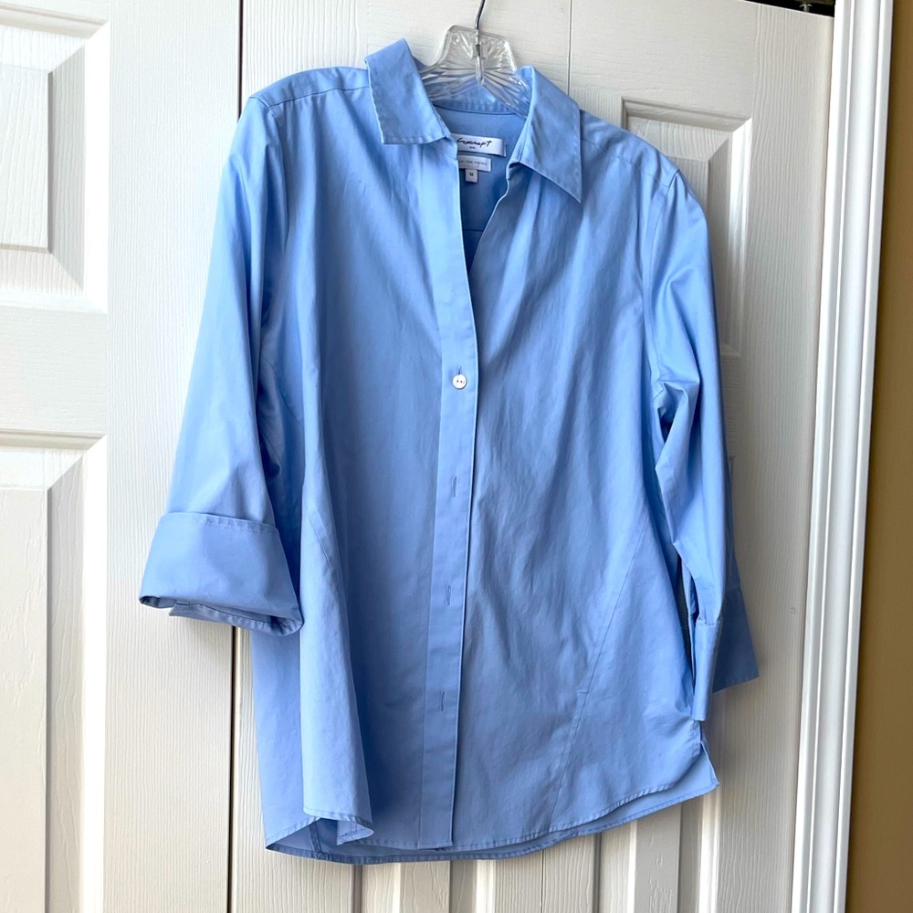 Foxcroft 3/4 Sleeve Women’s Non-Iron V-Neck Stretch Blouse